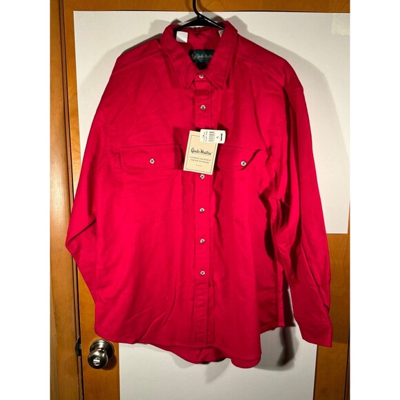 NOS Vintage Gander Mountain Super Built Chamois Shirt Mens XL Red Flannel‎ - Picture 1 of 10
